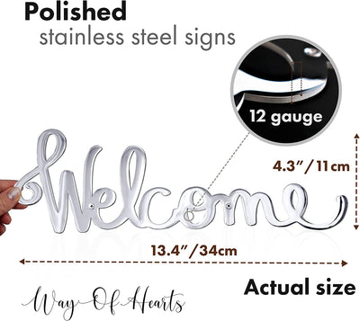 Way Of Hearts Metal Welcome Sign - Way of Hearts