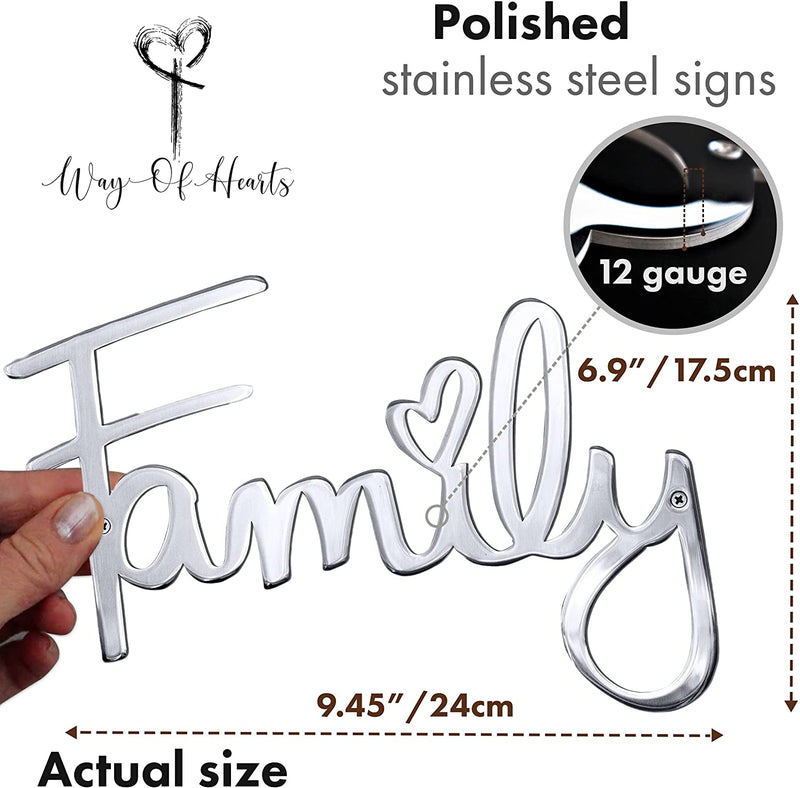 Way Of Hearts Stainless Steel Family Sign - Way of Hearts